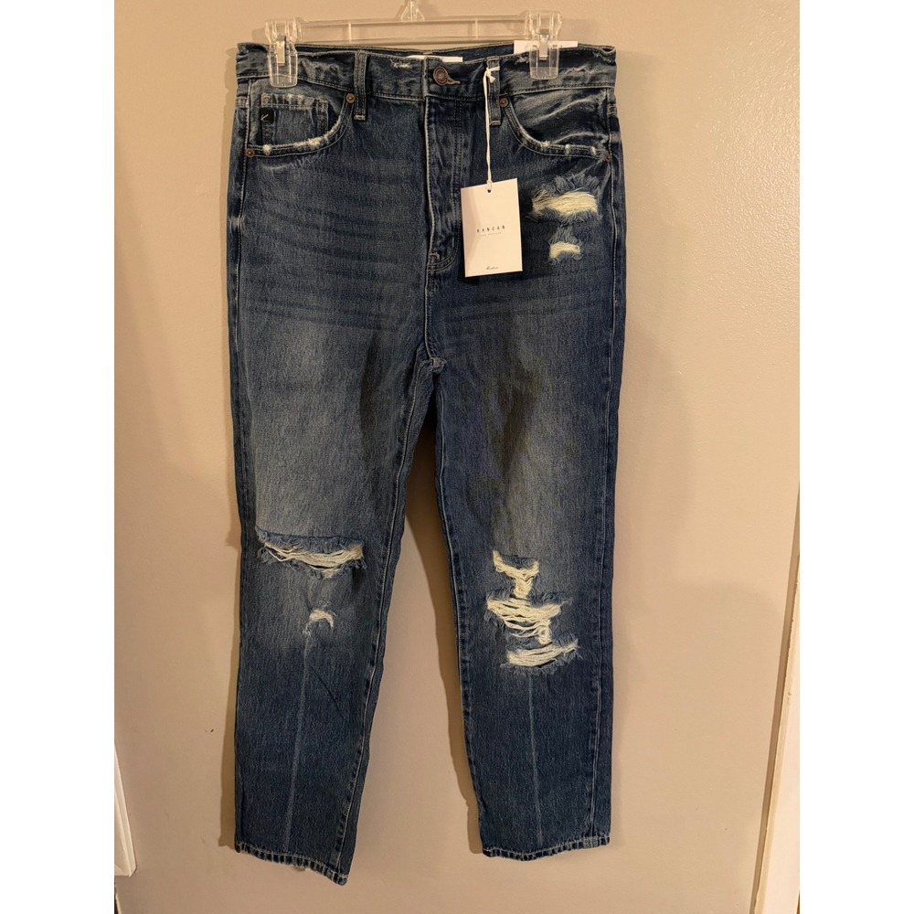 KanCan 90s Boyfriend Distressed High Rise Jeans Blue Size 7/27 KC8650M